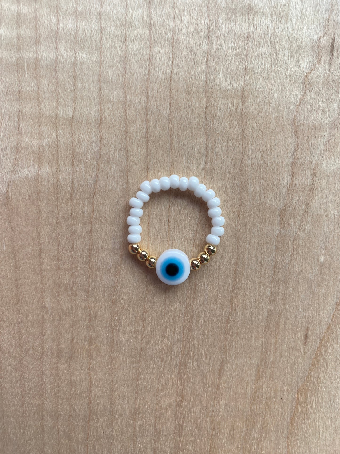 White Evil Eye Ring