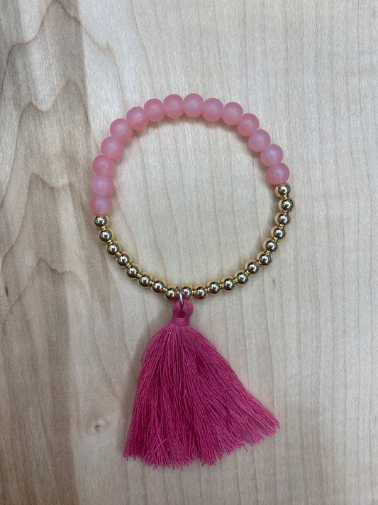 Pink Tassel Bracelet
