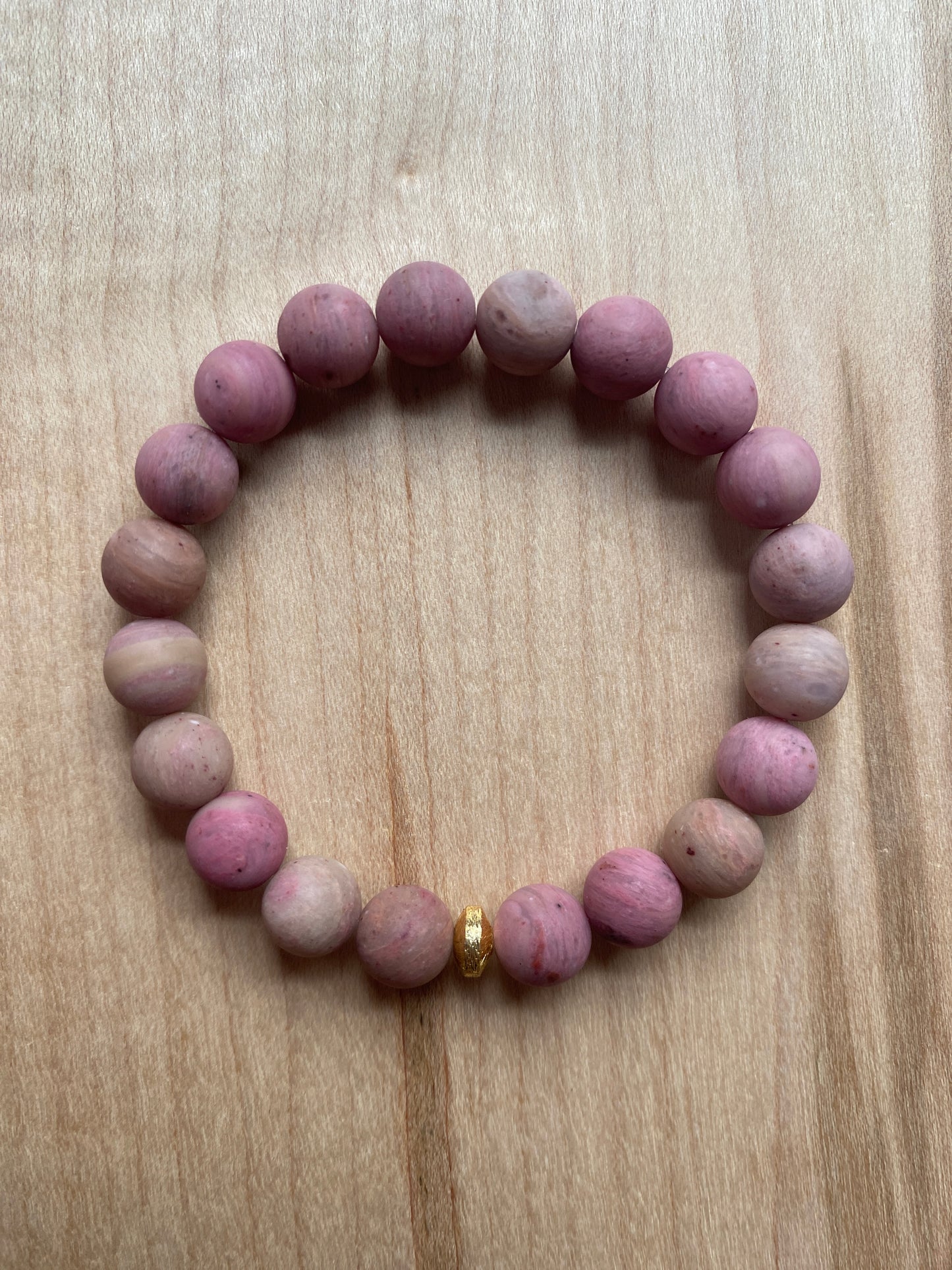 Matte Pink Wood Rhodonite